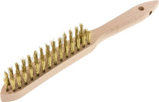 [T23AP] Brosse métallique manuelle à 3 rangées de fils de laiton ondulés