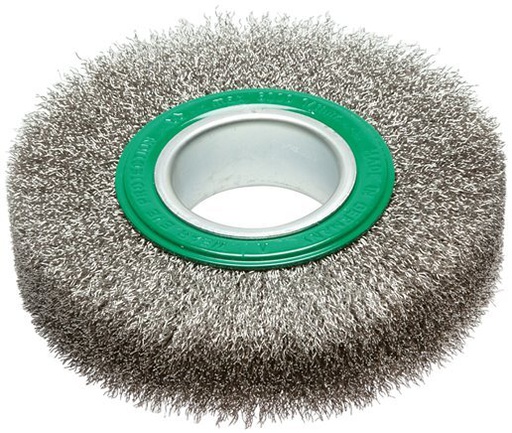 [T23CG] Brosse ronde 150 mm Fil d'acier inoxydable 50 mm Trou de positionnement