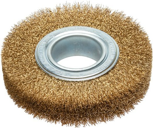 [T23CN] Round Brush 200 mm Brass Wire 50 mm Location Hole