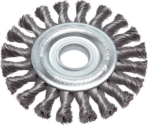 [T23CQ] Brosse ronde en acier tressé 125X14 mm Emplacement Trou 22.2 mm