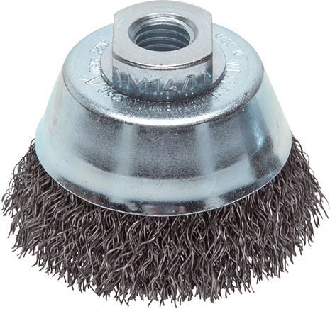 [T23CT] Brosse à godet 65 mm (M 14X2) Fil d'acier 0.35 mm (ondulé)