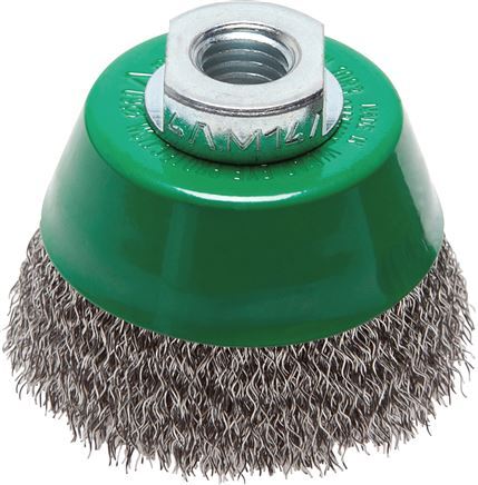 [T23CW] Brosse à godet 65 mm (M 14X2) Fil en acier inoxydable 0.3 mm (ondulé)