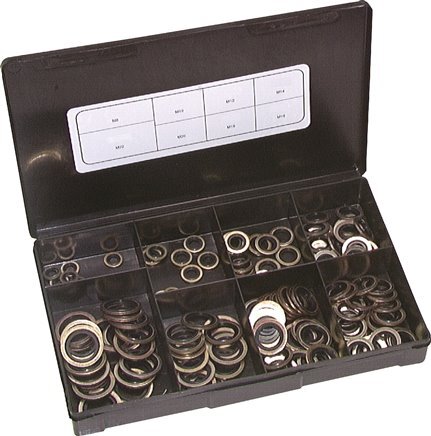 [S2EFV] Hydraulic Bonded Seal Kit For M8 to M22 Threads 145 Pieces