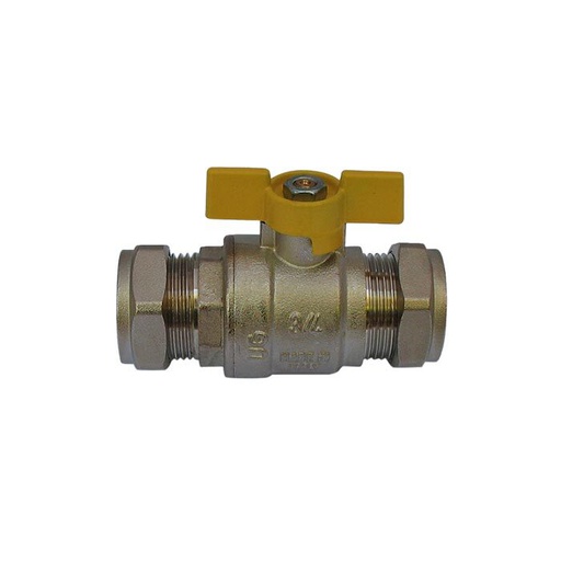 [160AB15mm] 160A - 2-Way Ball Valve Full Bore 15mm Compression Ends - Gas