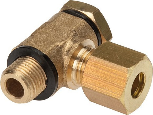 [F29ZY] 4mm & G1/8'' Brass Swivel Joint Compression Fitting with Male Threads 150 bar Polyamide DIN EN 1254-2