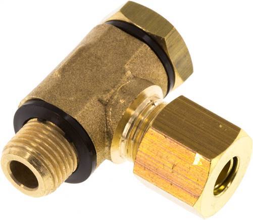 [F29ZZ] 6mm & G1/8'' Brass Swivel Joint Compression Fitting with Male Threads 150 bar Polyamide DIN EN 1254-2