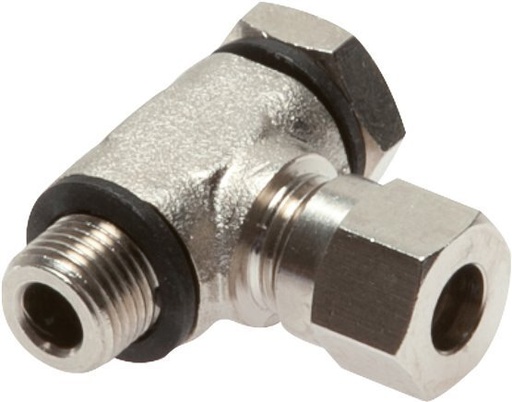 [F2A55] 6LL & G1/8'' Vernikkeld Messing Swivel Joint Snijringkoppeling Buitendraad 100bar Draaibaar ISO 8434-1