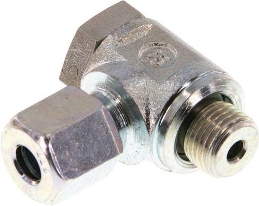 [F2BKC] Raccord de coupe à rotule en acier zingue 5LL & G1/8'' avec filetage mâle 100 bar rotatif ISO 8434-1