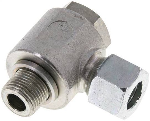 [F2BNT] 12L & G3/8'' Acier zingue Raccord tournant coupant avec filetage mâle 315 bar rotatif ISO 8434-1