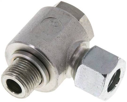 [F2BNT] 12L & G3/8'' Zink plated Steel Swivel Joint Cutting Fitting with Male Threads 315 bar Rotatable ISO 8434-1