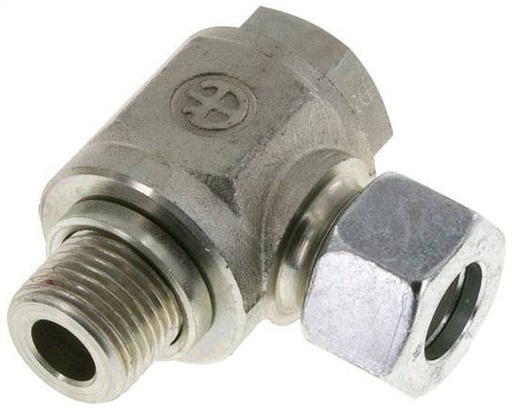 [F2BNU] 15L & G1/2'' Verzinkt Stalen Swivel Joint Snijringkoppeling Buitendraad 315bar Draaibaar ISO 8434-1