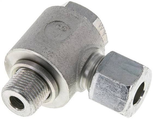 [F2BP4] 10S & G3/8'' Raccord tournant de coupe en acier zingue avec filetage mâle 400 bars rotatif ISO 8434-1