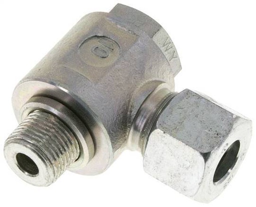 [F2BP5] 12S & G3/8'' Verzinkt Stalen Swivel Joint Snijringkoppeling Buitendraad 400bar Draaibaar ISO 8434-1