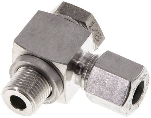 [F2BPC] 6LL & G1/8'' Edelstahl-Drehgelenk-Schneidfitting mit Außengewinde 100 bar drehbar ISO 8434-1