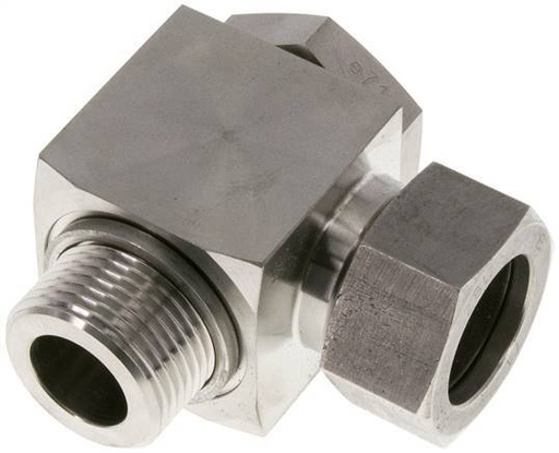 [F2BPN] Accesorio de corte con junta giratoria de acero inoxidable 28L y G1'' con rosca macho 160 bar giratorio ISO 8434-1