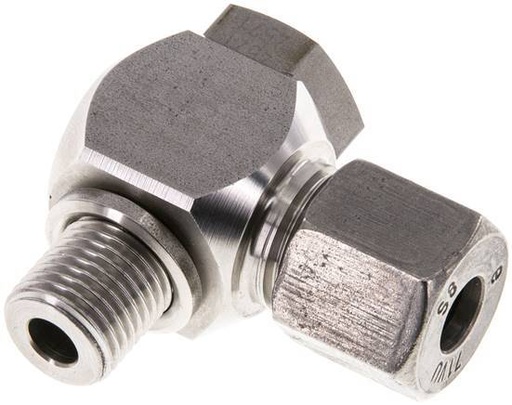 [F2BPS] 8S & G1/4'' Edelstahl-Drehgelenk-Schneidfitting mit Außengewinde 400 bar drehbar ISO 8434-1