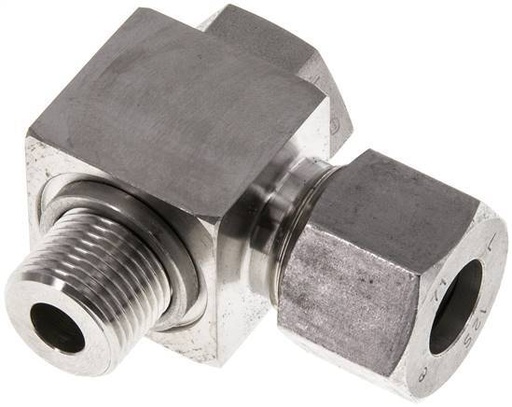 [F2BPU] 12S y G3/8'' Racor giratorio de acero inoxidable con rosca macho 400 bar giratorio ISO 8434-1