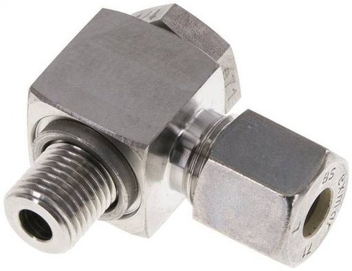 [F2BQB] Raccord à compression à joint tournant 8S & G1/4'' en acier inoxydable avec filetage mâle 400 bar orientable ISO 8434-1