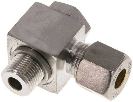 [F2BQC] 10S & G3/8'' Stainless Steel Swivel Joint Compression Fitting with Male Threads 400 bar Rotatable ISO 8434-1