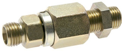 [F2D9D] 38S Zink plated Steel Ball-Guided Swivel Joint Cutting Fitting Bulkhead 250 bar NBR ISO 8434-1