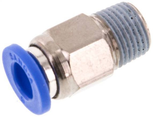 [F24U3] raccord enfichable 6mm x R1/8'' à filetage mâle Laiton/PA 66 NBR