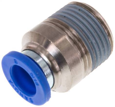 [F24VX] 8mm x R3/8'' Push-in Fitting with Male Threads Brass/PA 66 NBR Inner Hexagon
