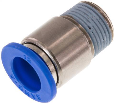 [F24VZ] Raccord enfichable 12 mm x R3/8'' avec filetage mâle Laiton/PA 66 NBR Hexagone intérieur