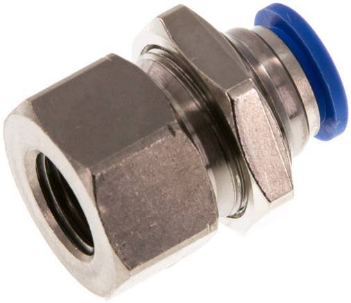 [F24XP] 10mm x G1/4'' Steckverschraubung mit Innengewinde Messing/PA 66 NBR Schottverschraubung