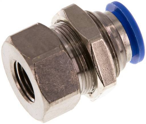 [F24XQ] 12mm x G1/4'' Steckverschraubung mit Innengewinde Messing/PA 66 NBR Schottverschraubung