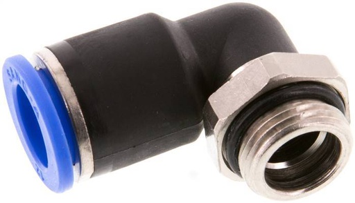 [F24Z5] Racor de 12mm x G3/8'' de 90 grados con rosca macho Latón/PA 66 NBR de manguito corto giratorio