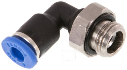 [F24ZG] 4mm x G1/8'' 90deg Winkel-Steckverschraubung mit Außengewinde Messing/PA 66 NBR drehbar