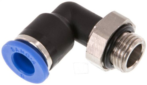 [F24ZH] 6mm x G1/8'' 90deg Elbow Push-in Fitting with Male Threads Brass/PA 66 NBR Rotatable