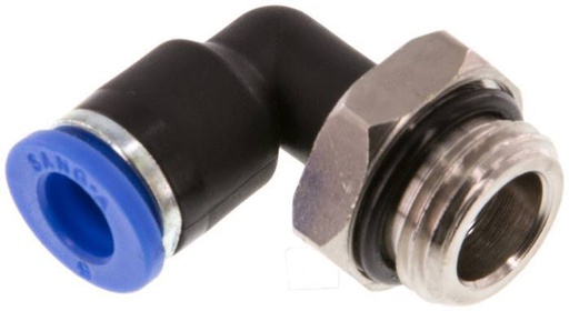 [F24ZN] 6mm x G1/4'' 90deg Winkel-Steckverschraubung mit Außengewinde Messing/PA 66 NBR drehbar