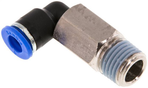 [F2526] Racor de 6mm x R1/4'' 90deg con rosca macho Latón/PA 66 NBR de manga larga giratorio