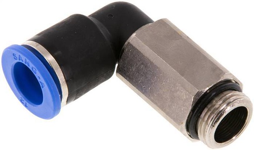 [F2535] Racor de 12mm x G3/8'' 90deg con rosca macho Latón/PA 66 NBR de manguito largo giratorio