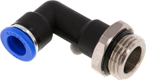 [F2548] Raccord enfichable coudé 90deg 10mm x G1/2'' avec filetage mâle Laiton/PA 66 NBR Corps long orientable