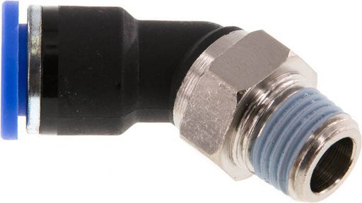 [F254H] raccord enfichable coudé 45° 10mm x R1/4'' avec filetage mâle Laiton/PA 66 NBR