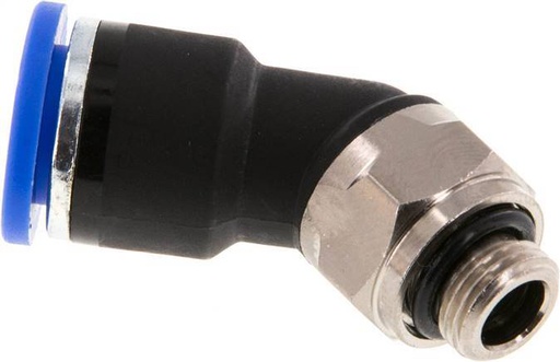 [F254Y] raccord enfichable coudé 10mm x G1/8'' 45deg à filetage mâle Laiton/PA 66 NBR