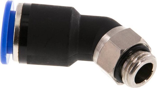 [F2555] raccord enfichable coudé 12mm x G1/4'' 45deg à filetage mâle Laiton/PA 66 NBR