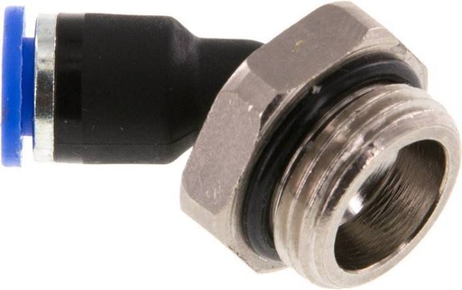 [F2556] raccord enfichable coudé 6mm x G3/8'' 45deg à filetage mâle Laiton/PA 66 NBR