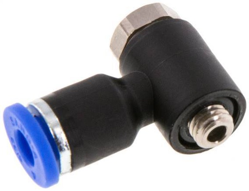 [F256A] Codo de 4mm x M 5 90deg Racor en L con rosca macho Latón/PA 66 NBR Orientable