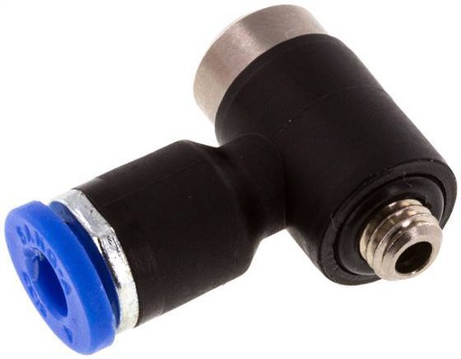 [F2574] Codo de 4mm x M 5 90deg Racor en L con rosca macho Latón/PA 66 NBR Hexágono interior Giratorio