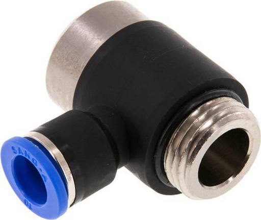 [F257F] 10mm x G1/2'' Codo de 90 grados en forma de L Racor con rosca macho Latón/PA 66 NBR Interior Hexágono Giratorio