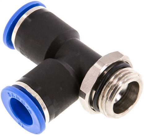 [F25HD] Raccord enfichable en T à angle droit 12mm x G1/2'' avec filetage mâle Laiton/PA 66 NBR orientable