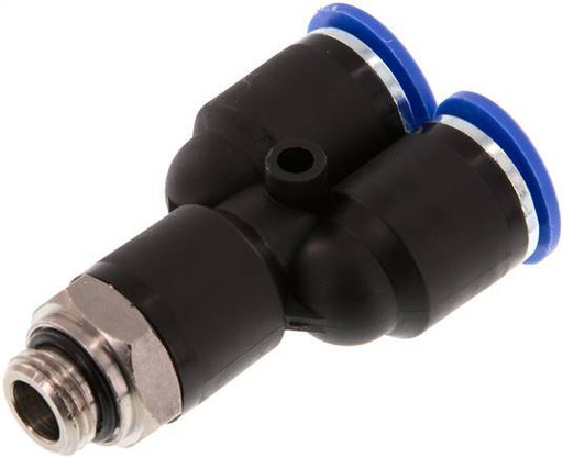 [F25JB] Raccord enfichable en Y 12mm x G1/4'' avec filetage mâle Laiton/PA 66 NBR rotatif