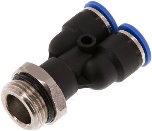 [F25JH] Raccord enfichable en Y 10mm x G1/2'' avec filetage mâle Laiton/PA 66 NBR rotatif