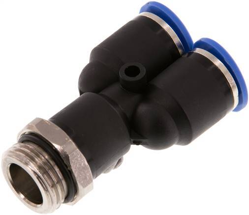 [F25JJ] Racor rápido en Y de 12 mm x G1/2'' con rosca macho Latón/PA 66 NBR Giratorio