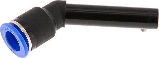 [F25RH] Raccord enfichable coudé 12mm x 12mm 45deg avec manchon long PA 66 NBR enfichable