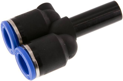 [F25RZ] Raccord enfichable en Y 12mm x 12mm avec bouchon PA 66 NBR