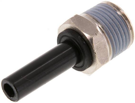 [F25TR] 8mm x 3/8'' NPT Plug-in Fitting with Male Threads Brass/PA 66 NBR